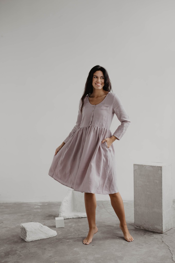 Lapland mid-length linen dress from AmourLinen