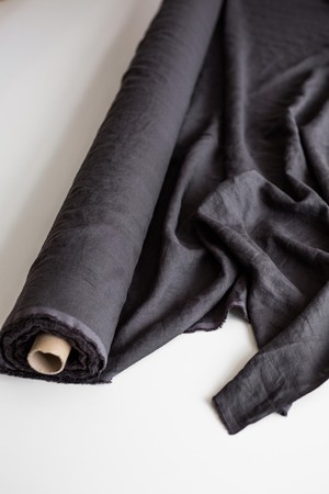 Charcoal 95" / 240 cm linen fabric from AmourLinen