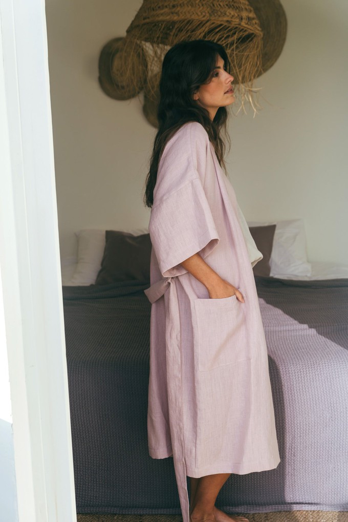 Linen bathrobe MIDNIGHT from AmourLinen