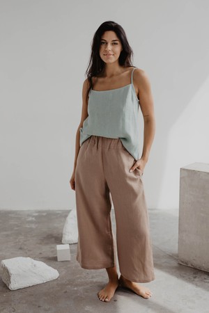 Linen pants Tokyo S Rosy Brown from AmourLinen