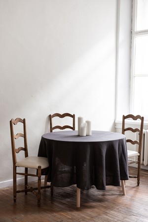 Round linen tablecloth from AmourLinen