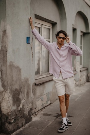 Classic linen shirt HECTOR XL Dusty Rose from AmourLinen