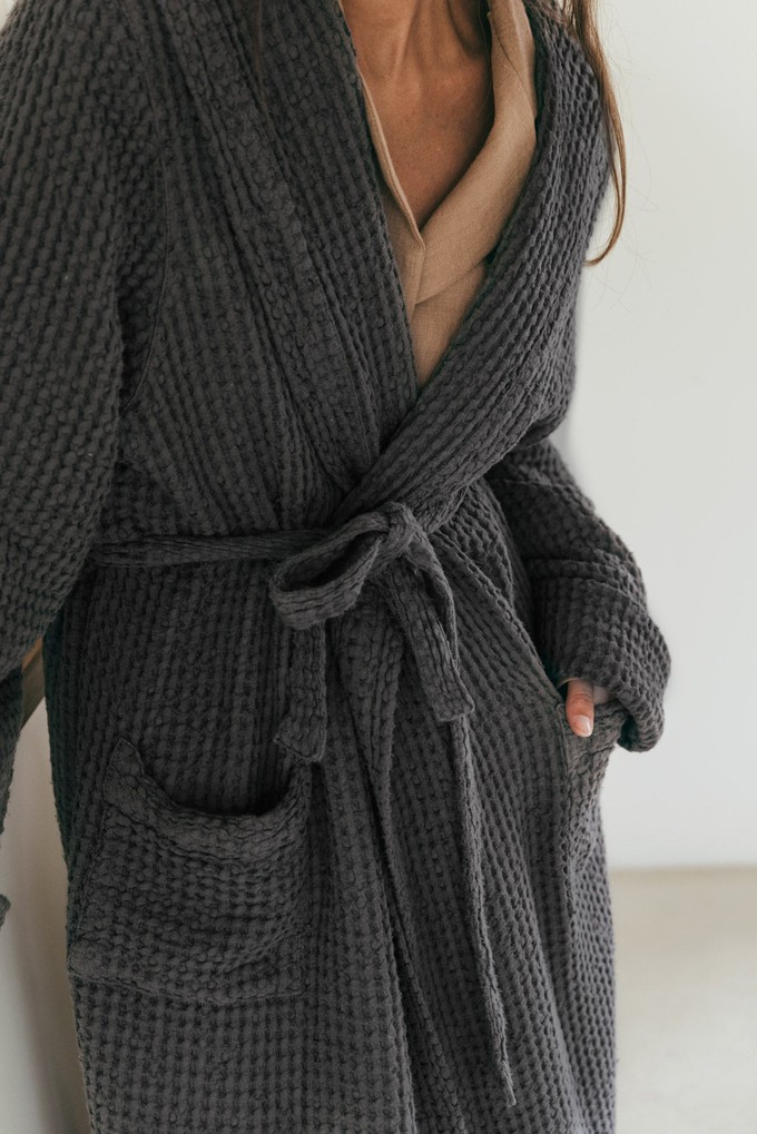 Waffle linen bathrobe Snuggle from AmourLinen