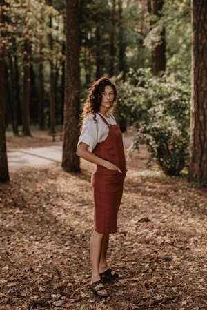 Linen apron dress JADE from AmourLinen