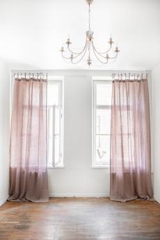 Tie top linen curtain in Rosy Brown via AmourLinen