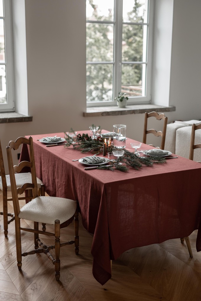 Linen tablecloth in Terracotta from AmourLinen