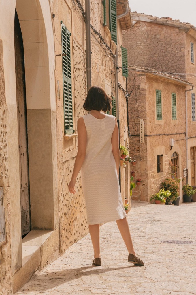 Ines slip midi linen dress in Rosy Brown from AmourLinen