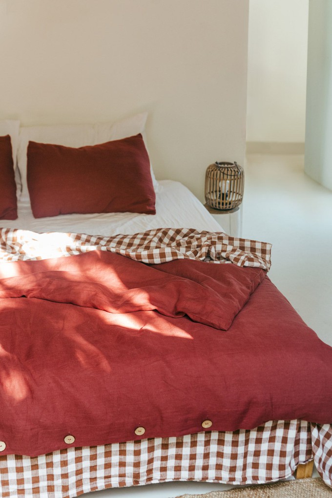 Linen duvet cover in Terracotta from AmourLinen