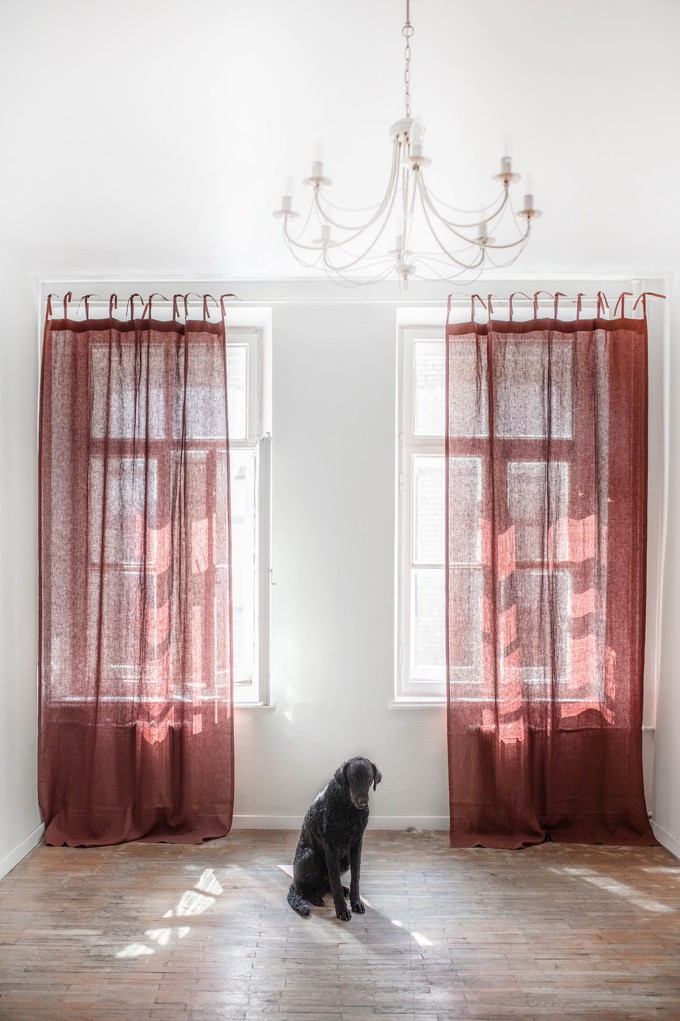 Tie top linen curtain from AmourLinen