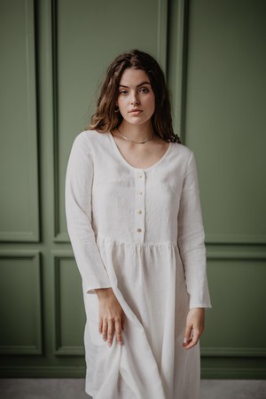 Lapland mid-length linen dress from AmourLinen