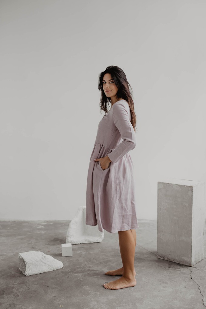 Lapland mid-length linen dress from AmourLinen