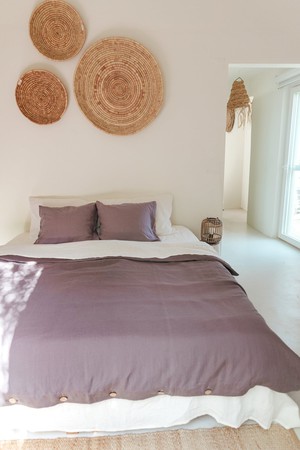 Linen flat sheet in Dusty Lavender from AmourLinen