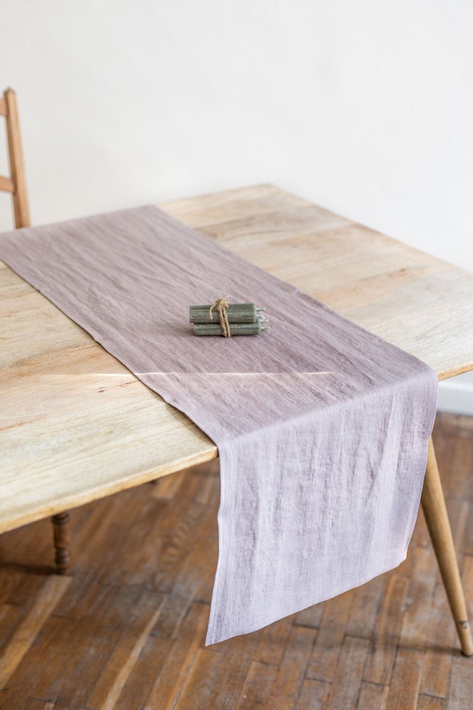 Linen table runner in Rosy Brown from AmourLinen