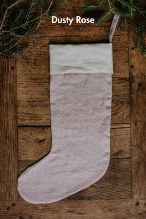 Linen Christmas stocking from AmourLinen