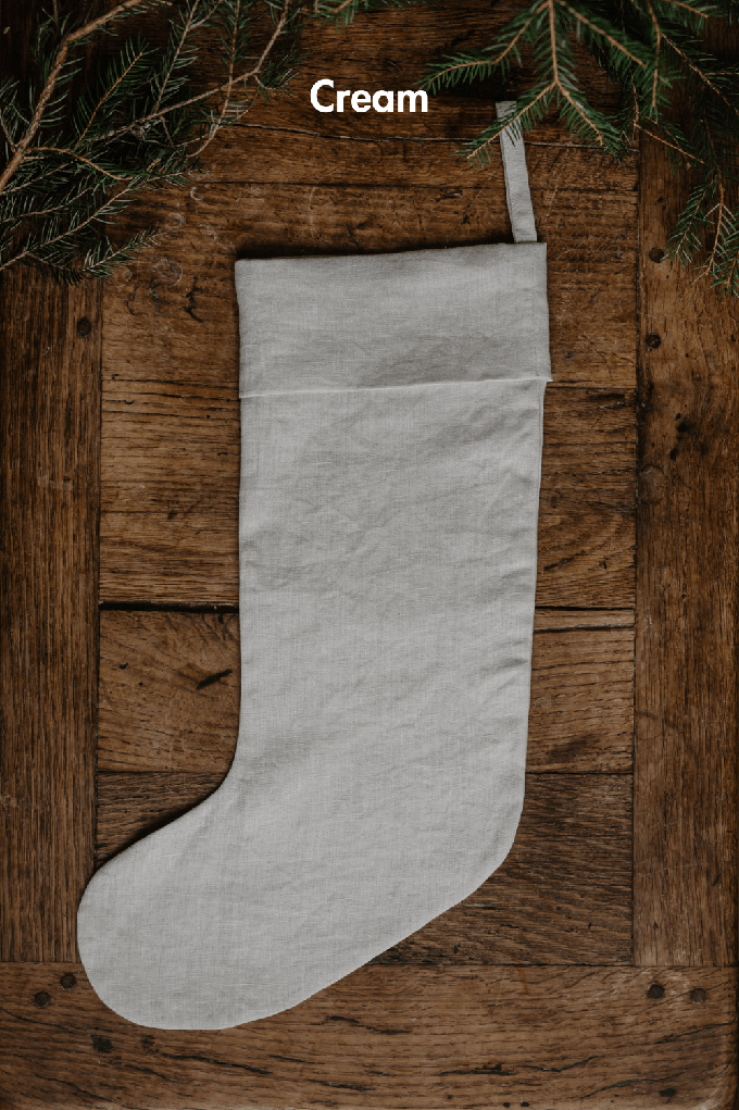 Linen Christmas stocking from AmourLinen