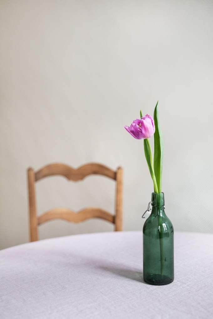 Round linen tablecloth from AmourLinen