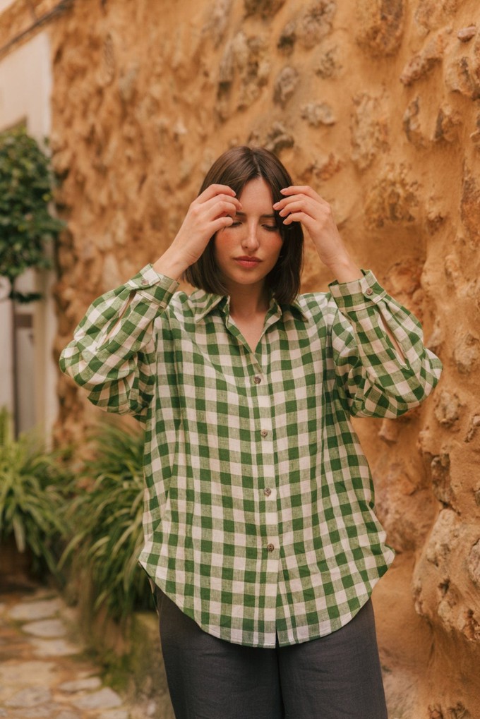 Odense casual linen shirt ODENSE S Sage Green | sale from AmourLinen