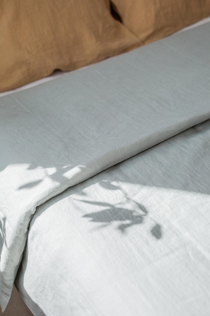 Linen duvet cover in Sage Green from AmourLinen