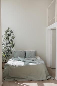 Linen duvet cover in Sage Green via AmourLinen