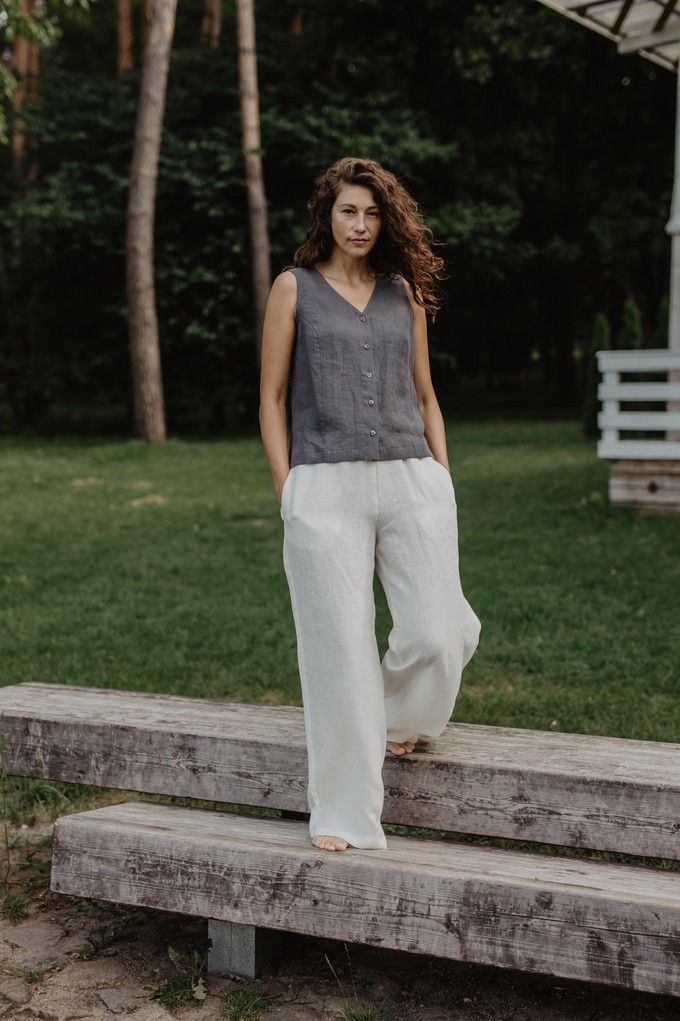 Linen button top Tunis from AmourLinen