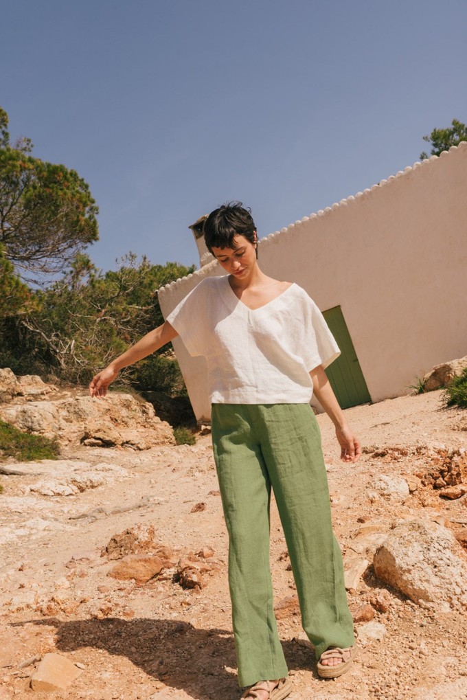 LILY oversized linen top in White from AmourLinen