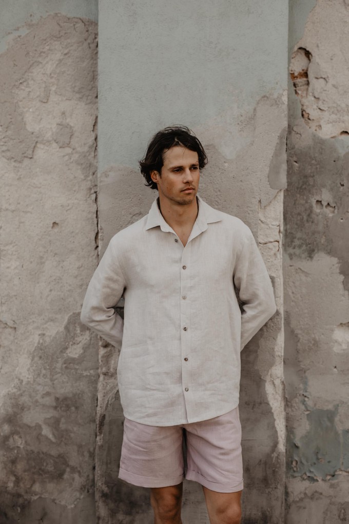 Classic linen shirt HECTOR in Cream from AmourLinen