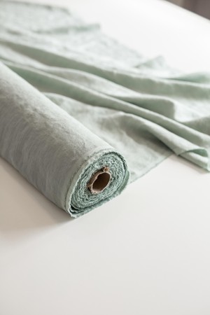 Sage Green 95" / 240 cm linen fabric from AmourLinen