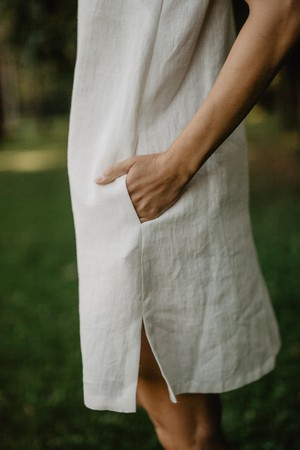 Linen slip dress ZOE in Dusty Lavender from AmourLinen