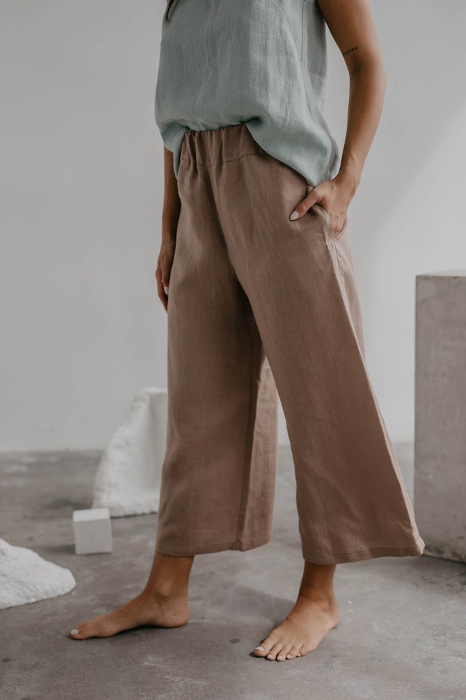 Linen pants Tokyo S Rosy Brown from AmourLinen