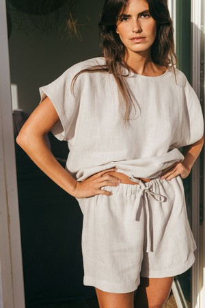 Short sleeve pyjama set CLOUD NINE from AmourLinen