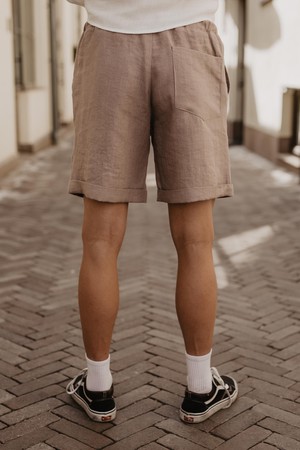 Linen shorts ARES in Charcoal | sale from AmourLinen