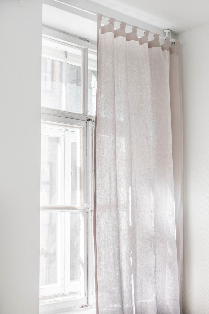 Tab top linen curtain in Cream from AmourLinen