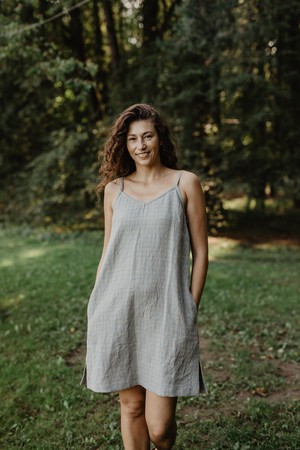 Linen slip dress ZOE from AmourLinen