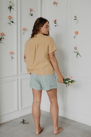 Linen shorts MIA in Sage Green from AmourLinen