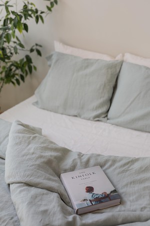 Linen bedding set in Sage Green from AmourLinen