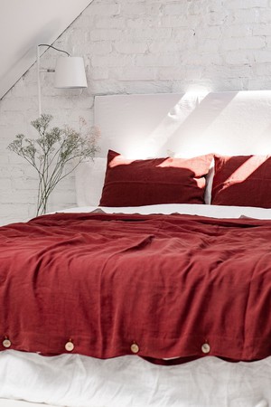 Linen duvet cover in Terracotta from AmourLinen