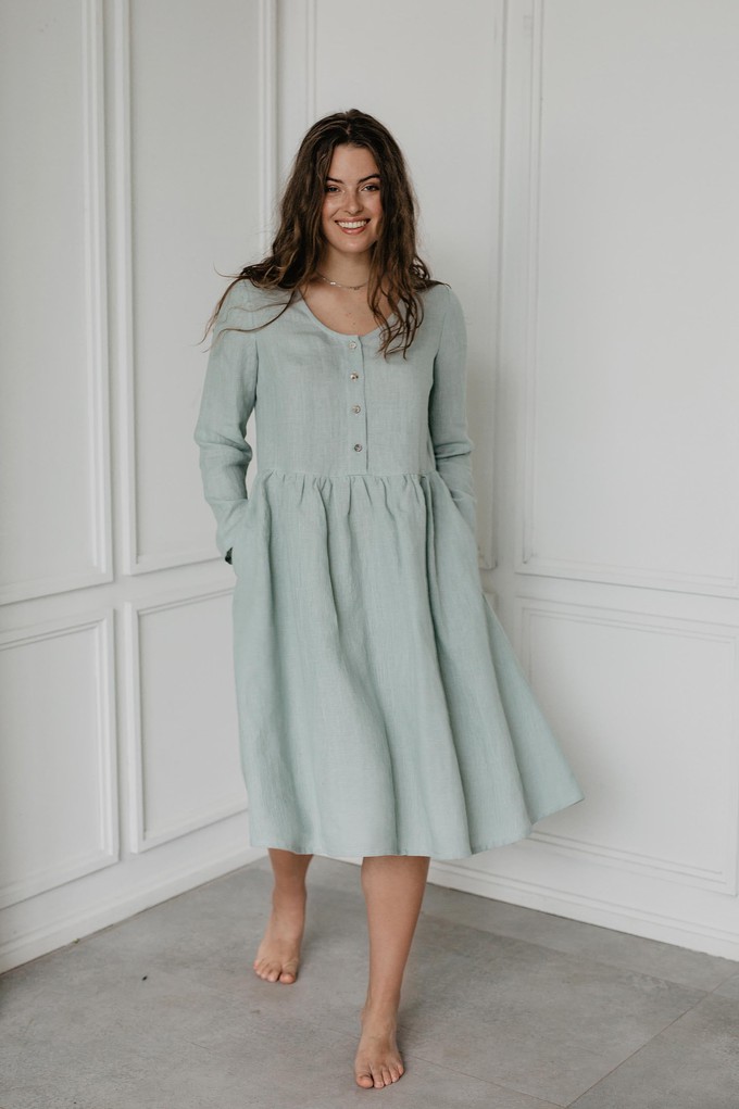 Lapland mid-length linen dress from AmourLinen