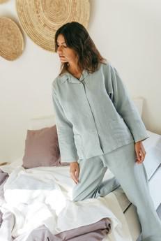 Long sleeve pajama set Snooze in Sage Green via AmourLinen