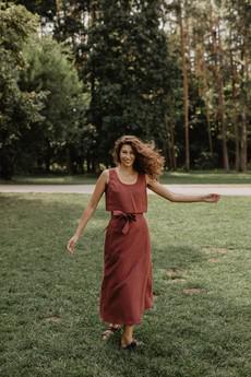 Linen wrap skirt IRIS in Terracotta via AmourLinen