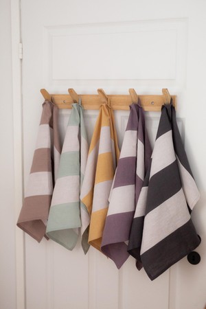 Striped linen tea towel from AmourLinen