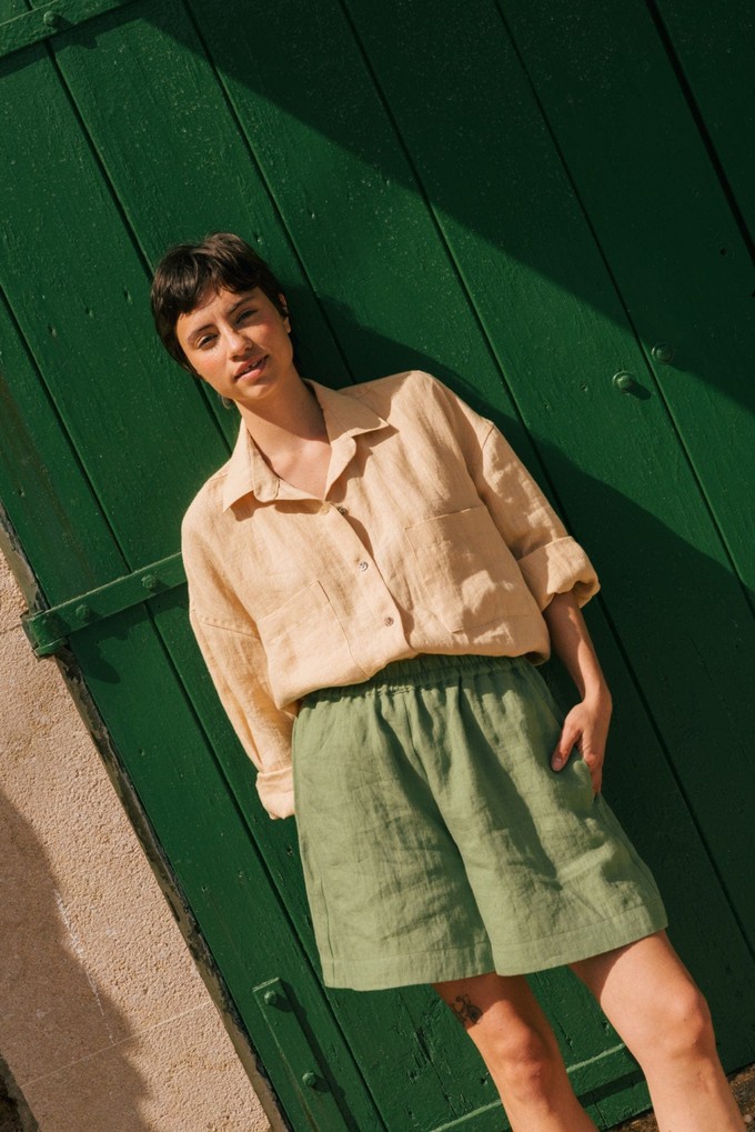 Molly oversized collar linen shirt from AmourLinen