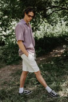 Classic linen shorts HERMES in White via AmourLinen