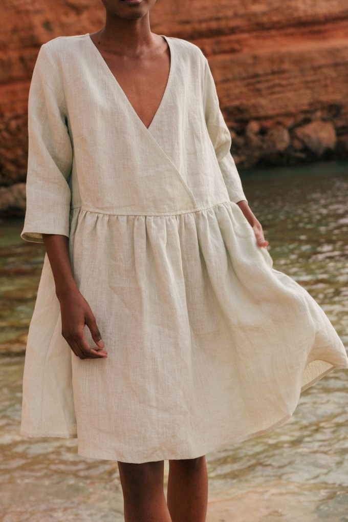 Daphne linen dress in Cream from AmourLinen