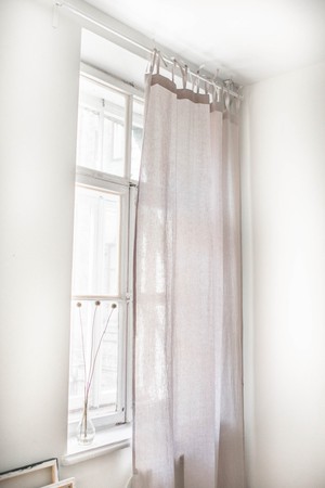 Tie top linen curtain in Cream from AmourLinen