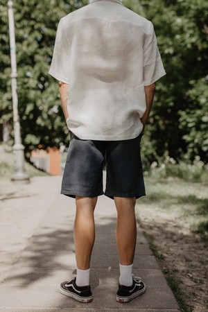 Oversized linen shirt MAGNUS in White from AmourLinen