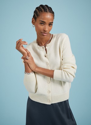 Marie Wool Blend Crew Neck Cardigan from Baukjen