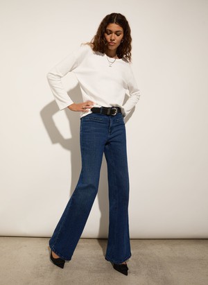 Organic Stretch Cotton Pocket Wide Leg Jeans from Baukjen