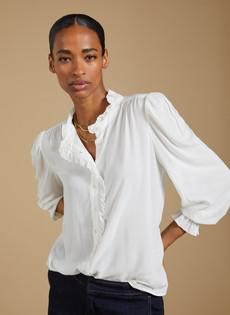 Aurora Frill Neck Sheer Blouse via Baukjen