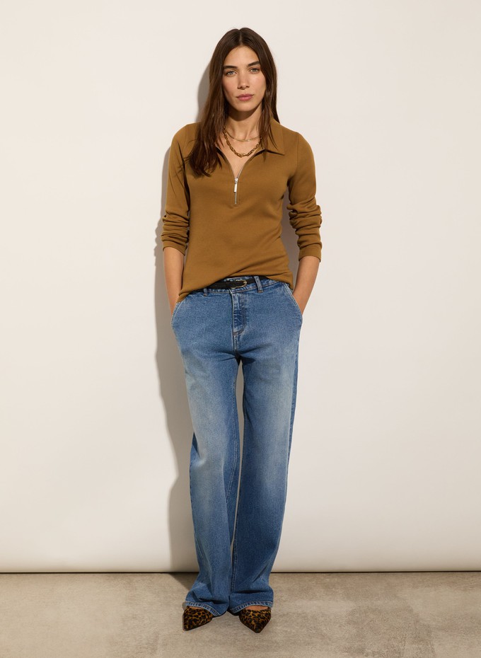 Organic Cotton Zip Collar Top from Baukjen