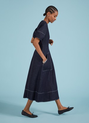 Coralie Organic Denim Dress from Baukjen